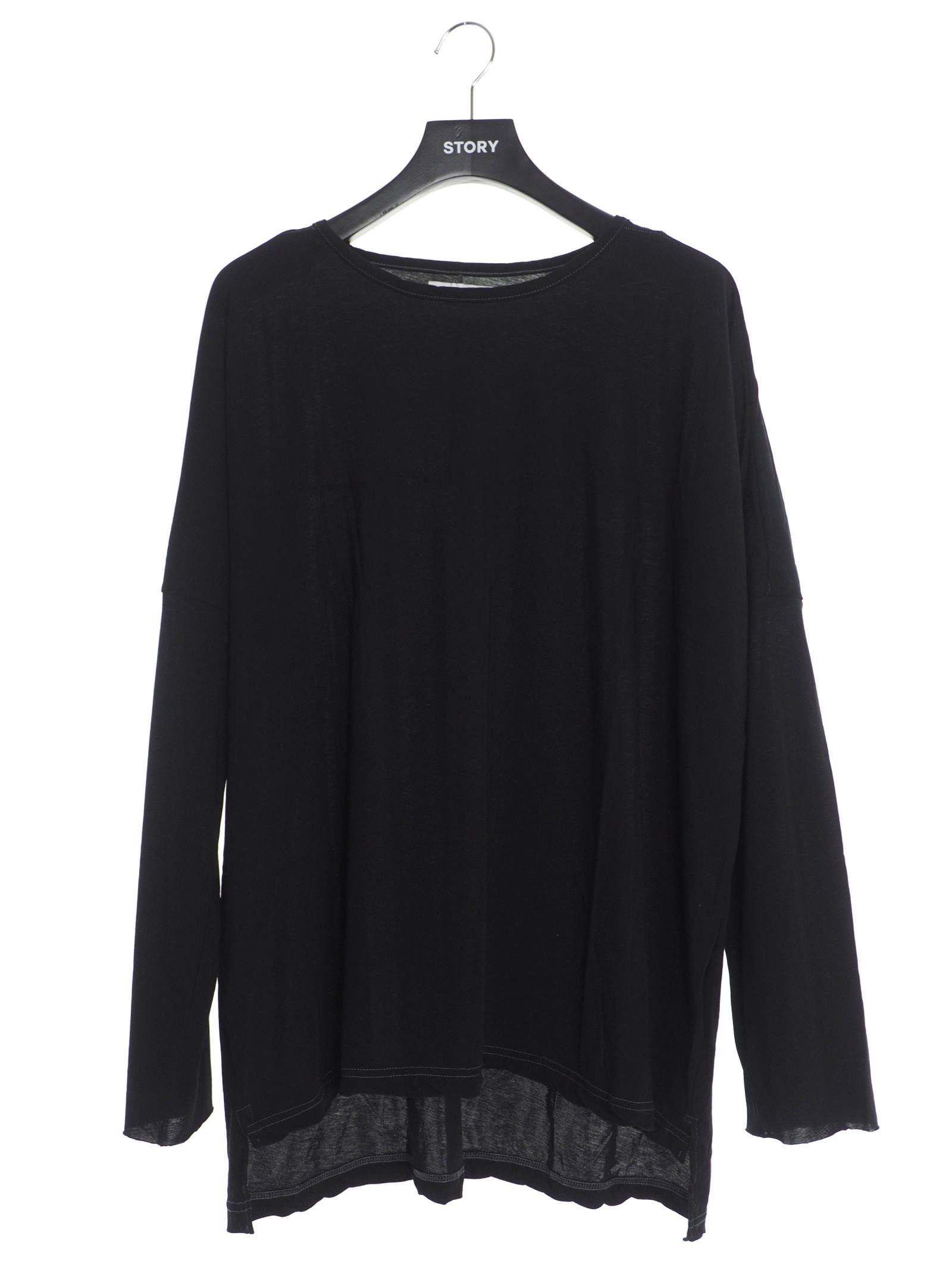 ルーズシルエット カットオフ ドルマンカットソー / DOLMAN L/S / ブラック