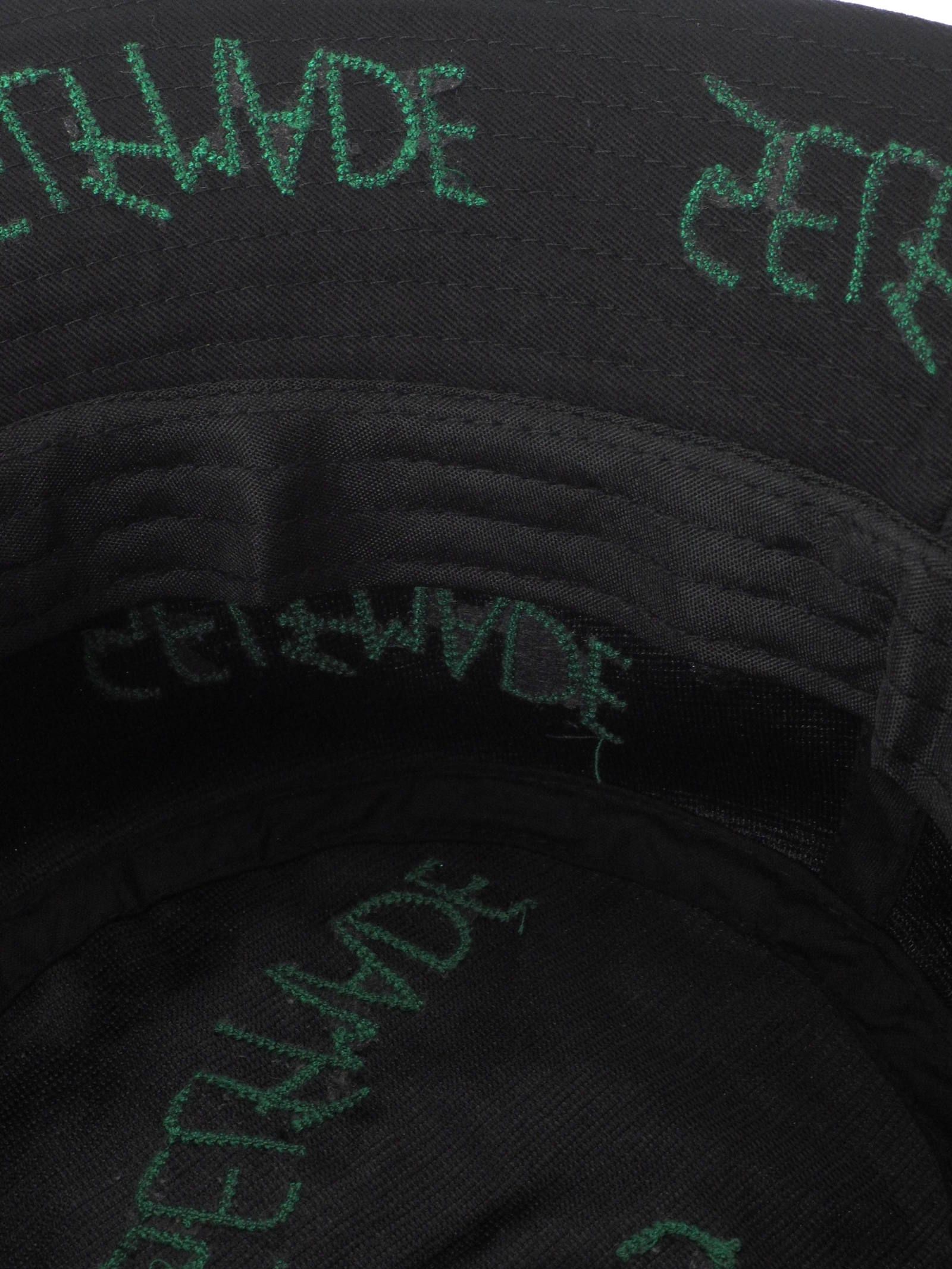 総ロゴ刺繍 バケットハット ICONIC BUCKET HAT - BLACK × GREEN
