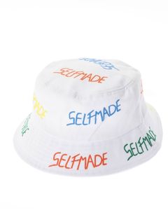 総ロゴ刺繍 バケットハット / ICONIC BUCKET HAT / ホワイト × マルチ