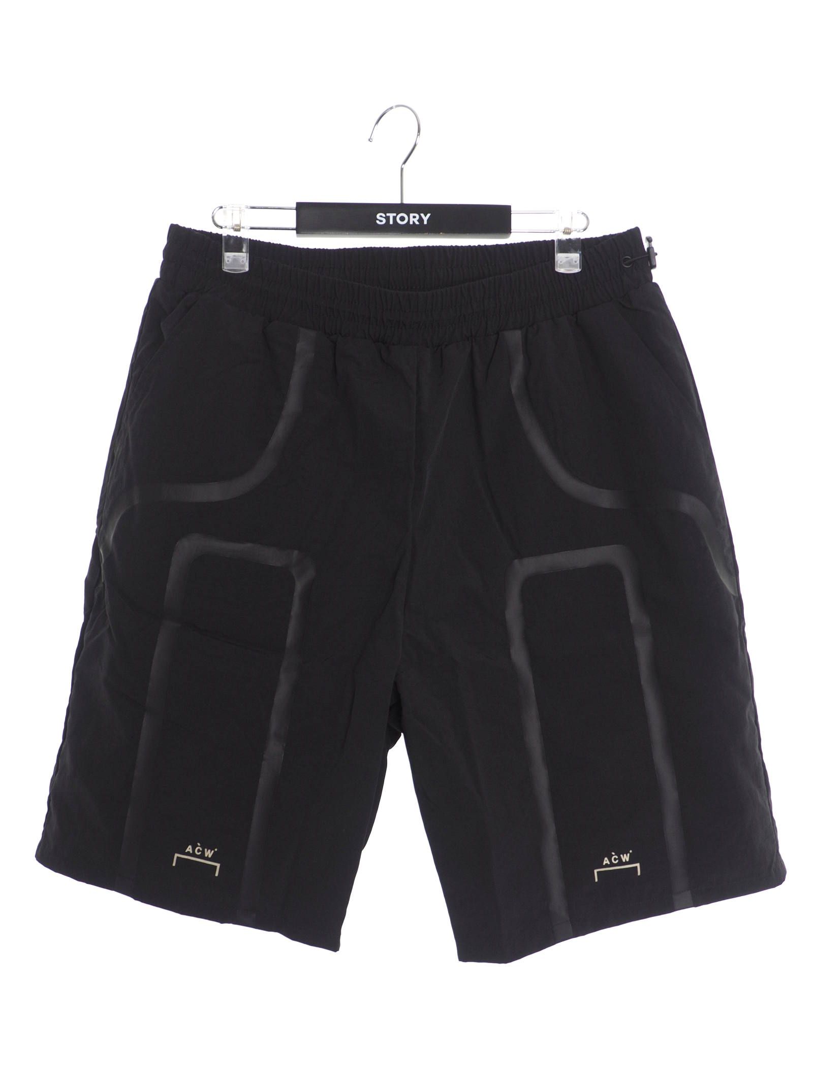 テーププリント ハーフ トラックショーツ BRACKET TAPED TRACK SHORTS BLACK