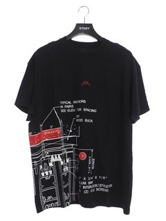 メカニカルプリント 半袖 Tシャツ BLUEPRINT T-SHIRT BLACK