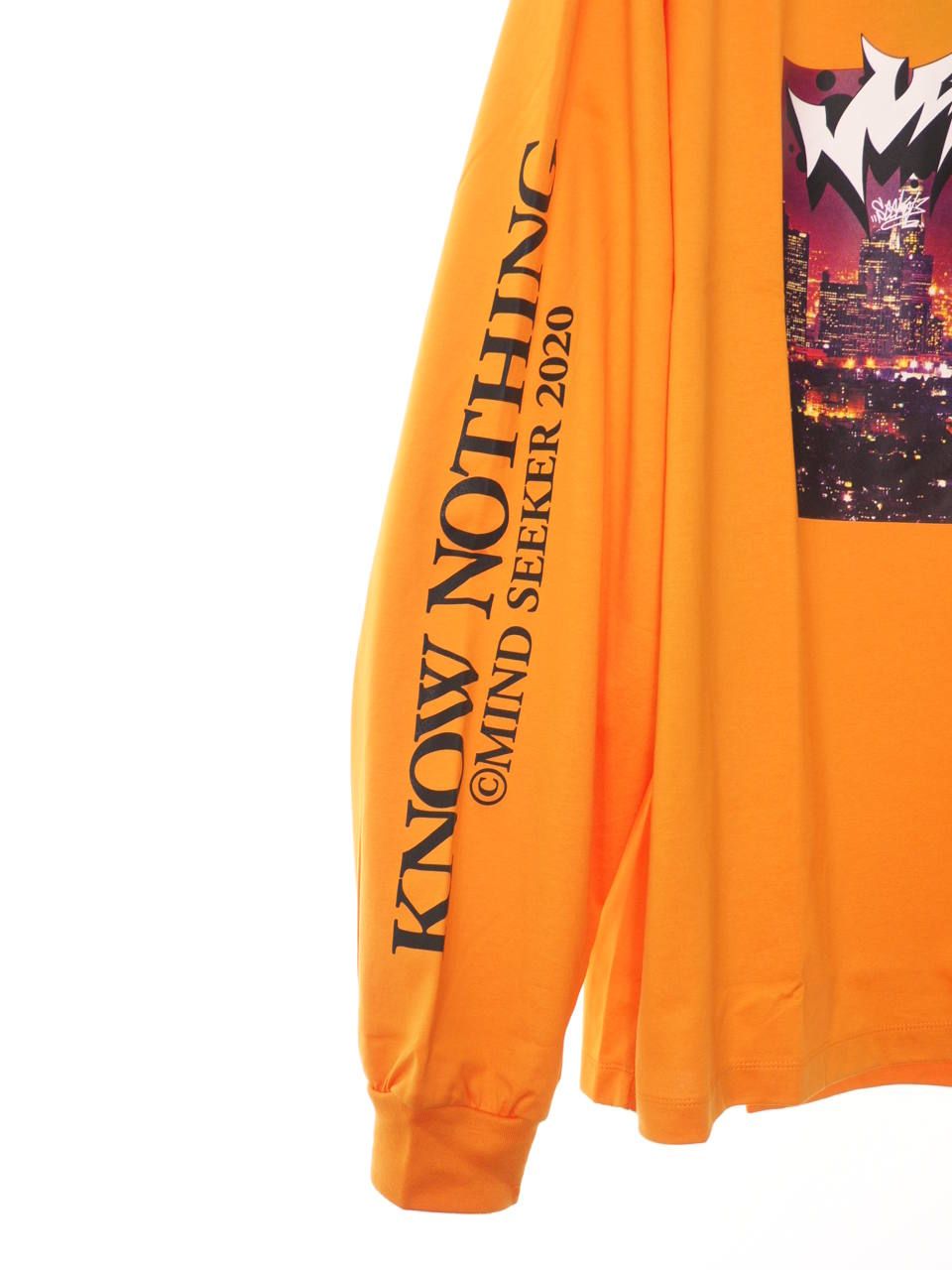 シティグラフィック 長袖 Tシャツ M City Graffiti Long Sleeve Tee ORANGE