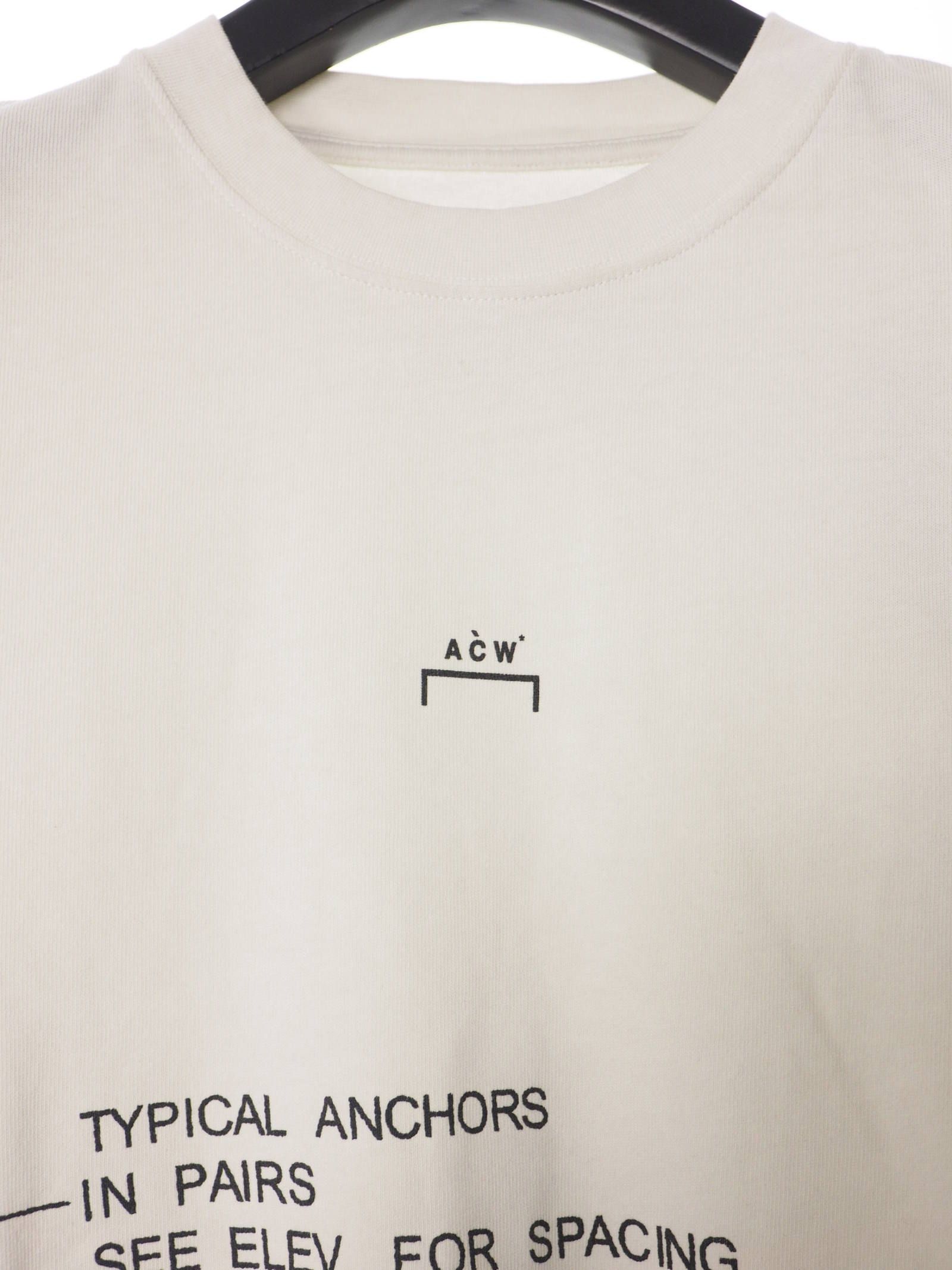 メカニカルプリント 長袖 Tシャツ BLUEPRINT LONG SLEEVE T-SHIRT ALMOND MILK