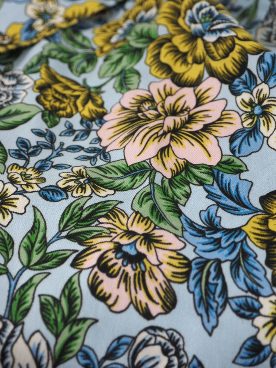 マネグラフィック フラワープリント 半袖 シャツ MANE Flower Short Sleeve Shirt SKYBLUE