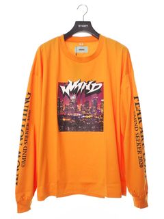 シティグラフィック 長袖 Tシャツ M City Graffiti Long Sleeve Tee ORANGE