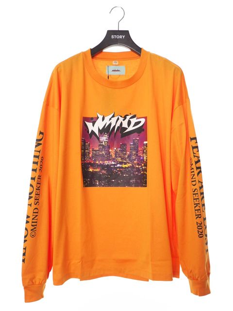 シティグラフィック 長袖 Tシャツ M City Graffiti Long Sleeve Tee ORANGE
