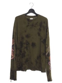 アマゾニア 長袖 Tシャツ カットソー ダメージ加工 AMAZONIA LONG SLEEVE T-SHIRT KHAKI