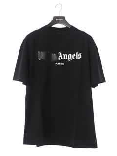 Palm Angels パリ スプレーペイント シティロゴ Tシャツ Paris Sprayed Logo Tee Black White Story