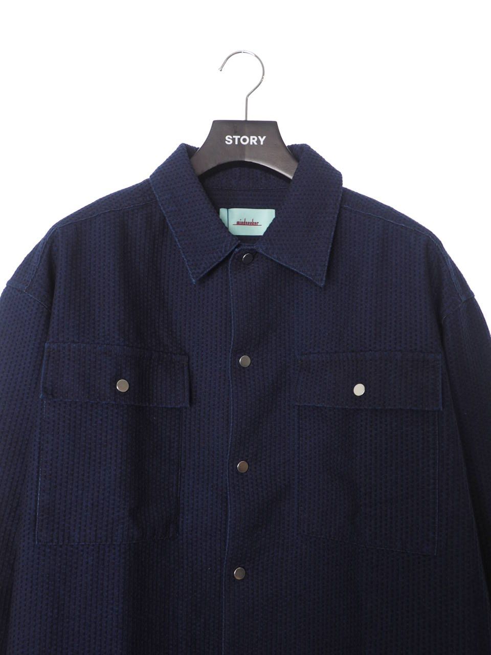 マネグラフィック オーバーサイズ シャツ MANE SASHIKO Long Sleeve Shirt INDIGO