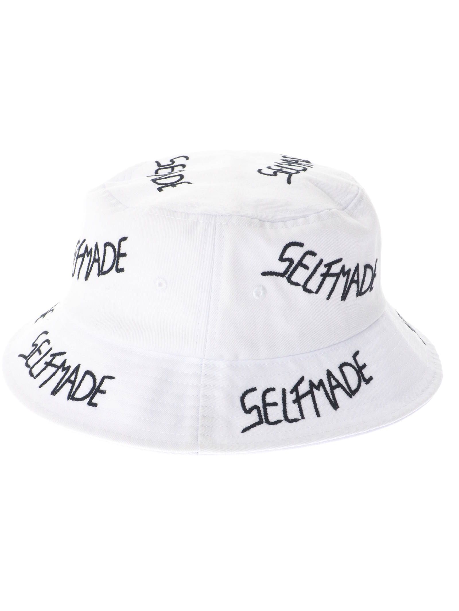 総ロゴ刺繍 バケットハット / ICONIC BUCKET HAT / ホワイト × ブラック