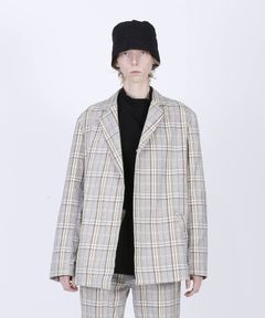 チェック柄 テーラード ジェケット / MINIMAL CHECK JACKET / ベージュ