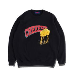 チーズ フリンジ スウェット / CHEESE SWEAT PULLOVER / ブラック