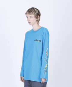 袖フルーツ柄 長袖Tシャツ / FRUITS LS TEE / ブルー