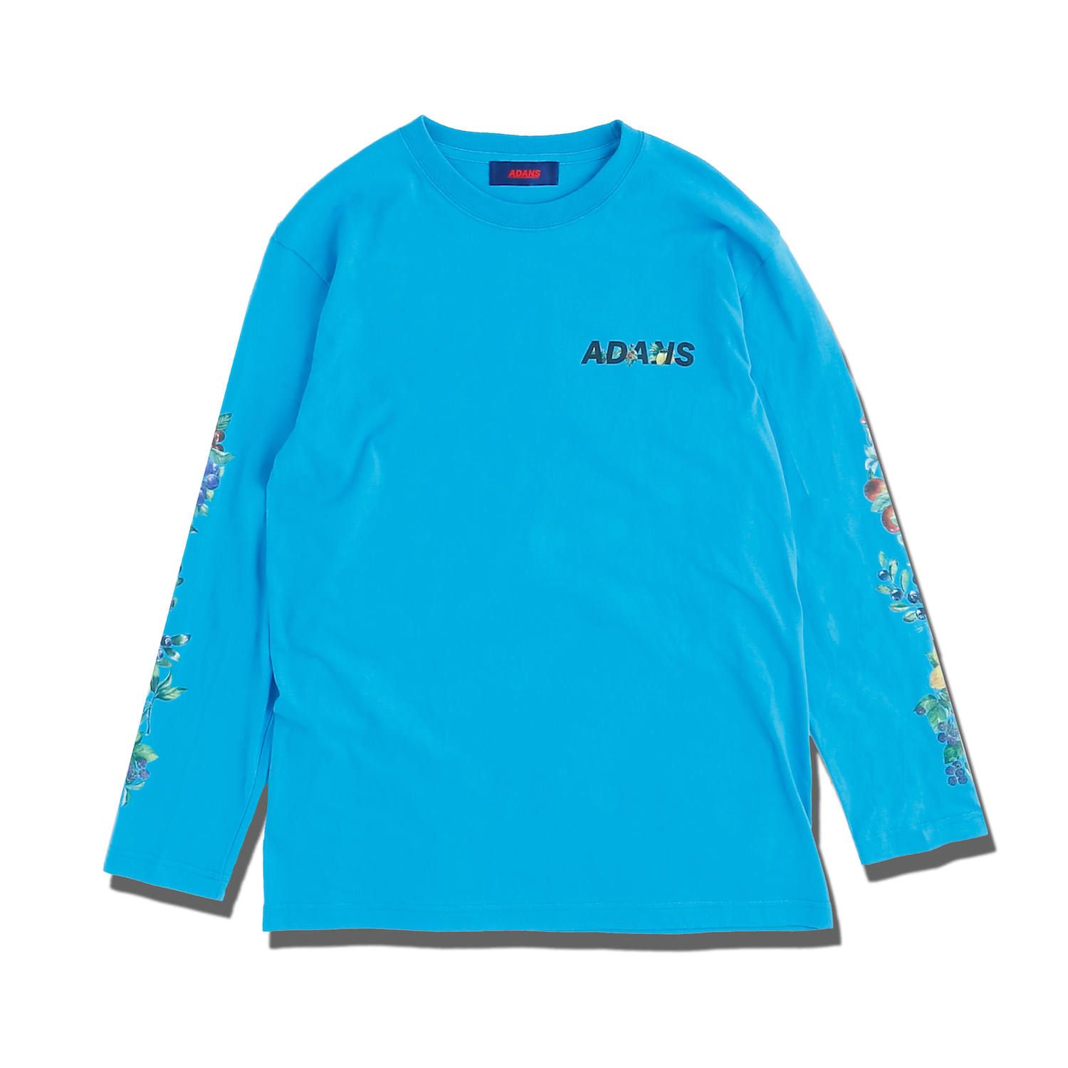 袖フルーツ柄 長袖Tシャツ / FRUITS LS TEE / ブルー