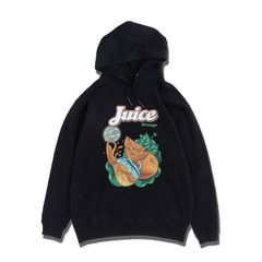 オレンジジュース プリント パーカー / ORANGE JUICE HOODIE / ブラック