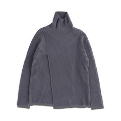 スリット入り タートルニット / SLIT HIGH NECK KNIT / チャコール