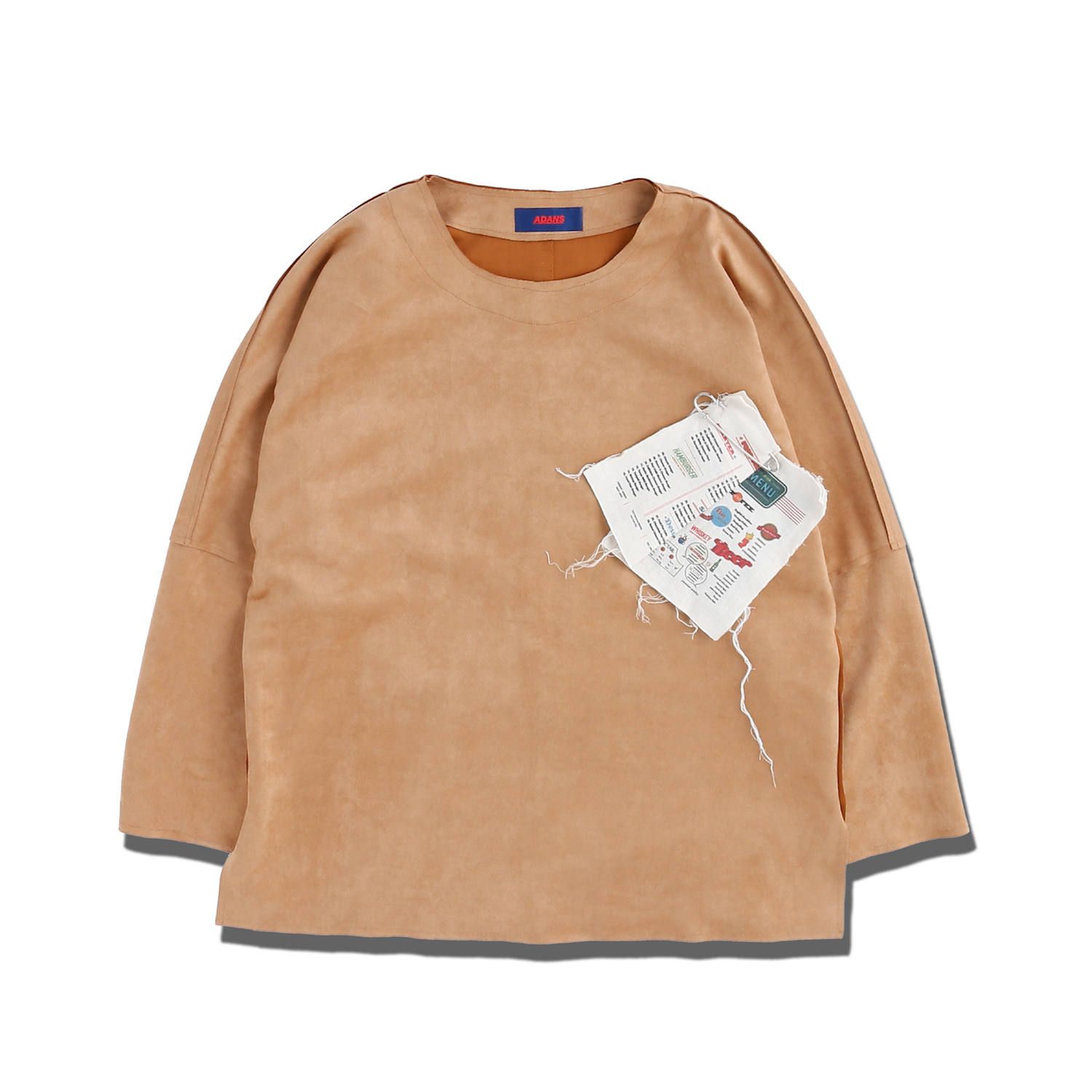 メニュー プリント セーター / MENU SUEDE LONG SLEEVE / ブラウン