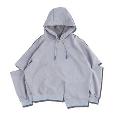袖カット パーカー / SUEDE HOODIE / グレー