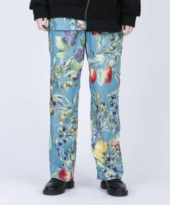果物柄 総柄 イージーパンツ / FRUITS PATTERN PANTS / ブルー