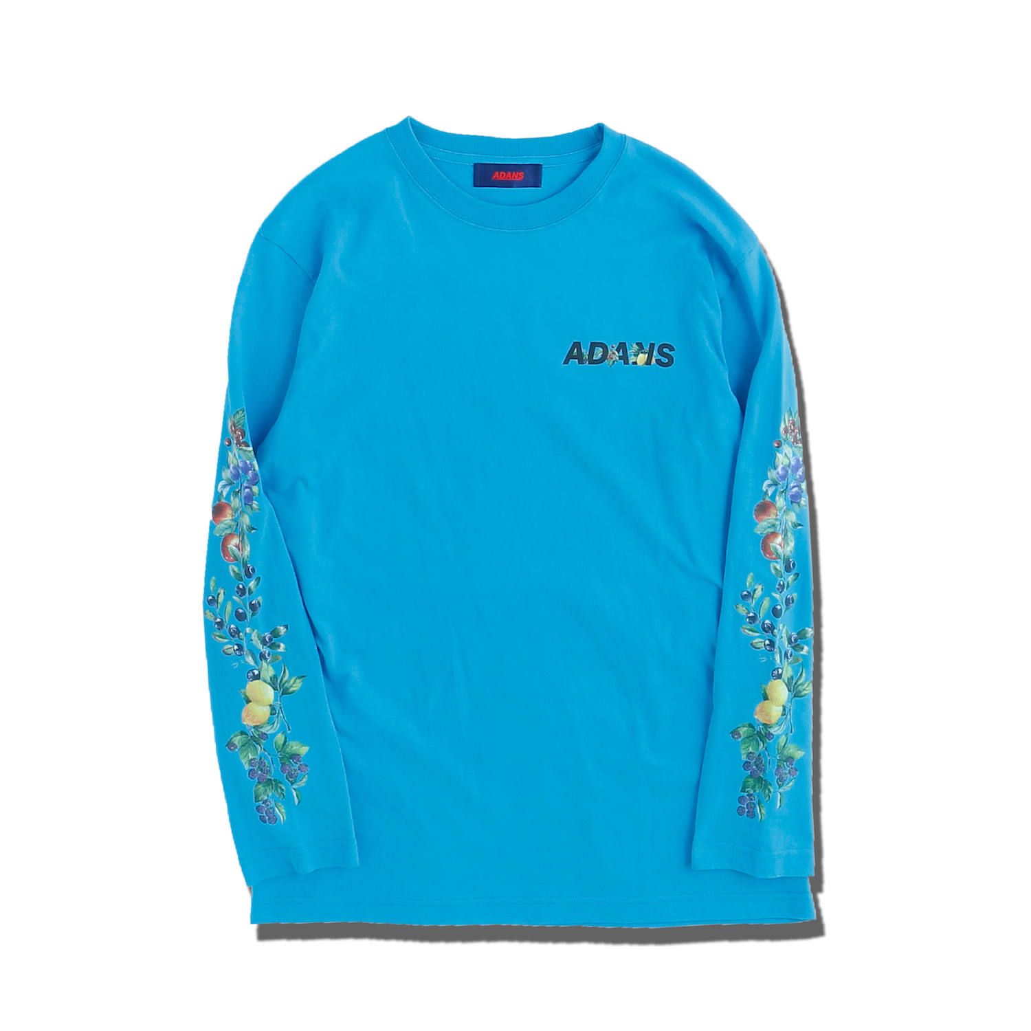 袖フルーツ柄 長袖Tシャツ / FRUITS LS TEE / ブルー