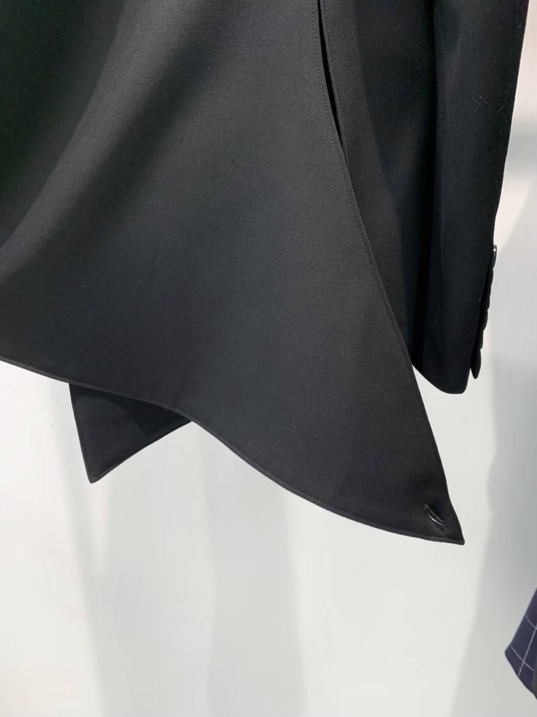 ウールギャバジン ダブルジャケット / Gabardine double jacket / ブラック × ネイビー