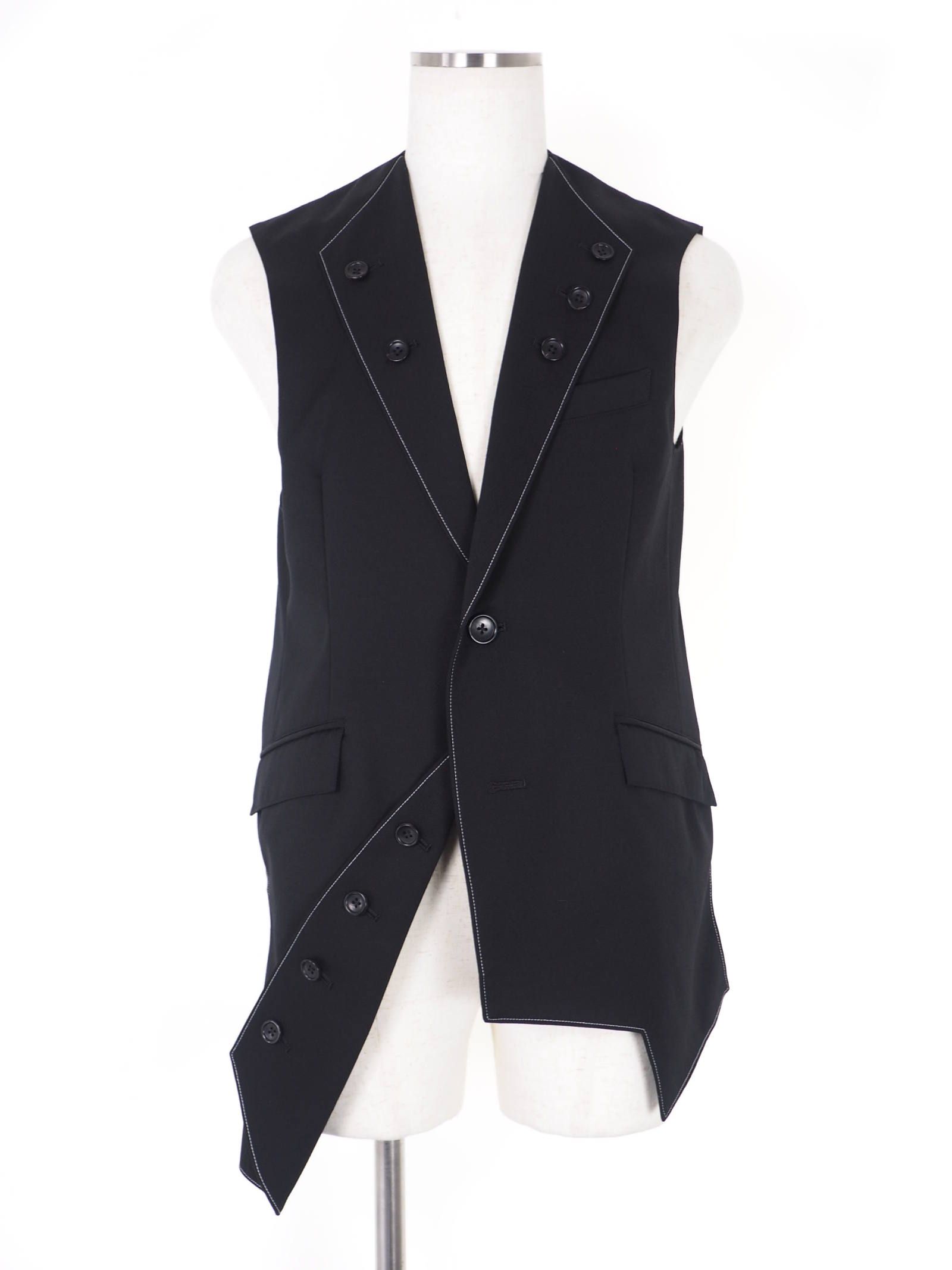 sulvam - ウールギャバジン 3ピース ベスト / Gabardine 3lapel vest