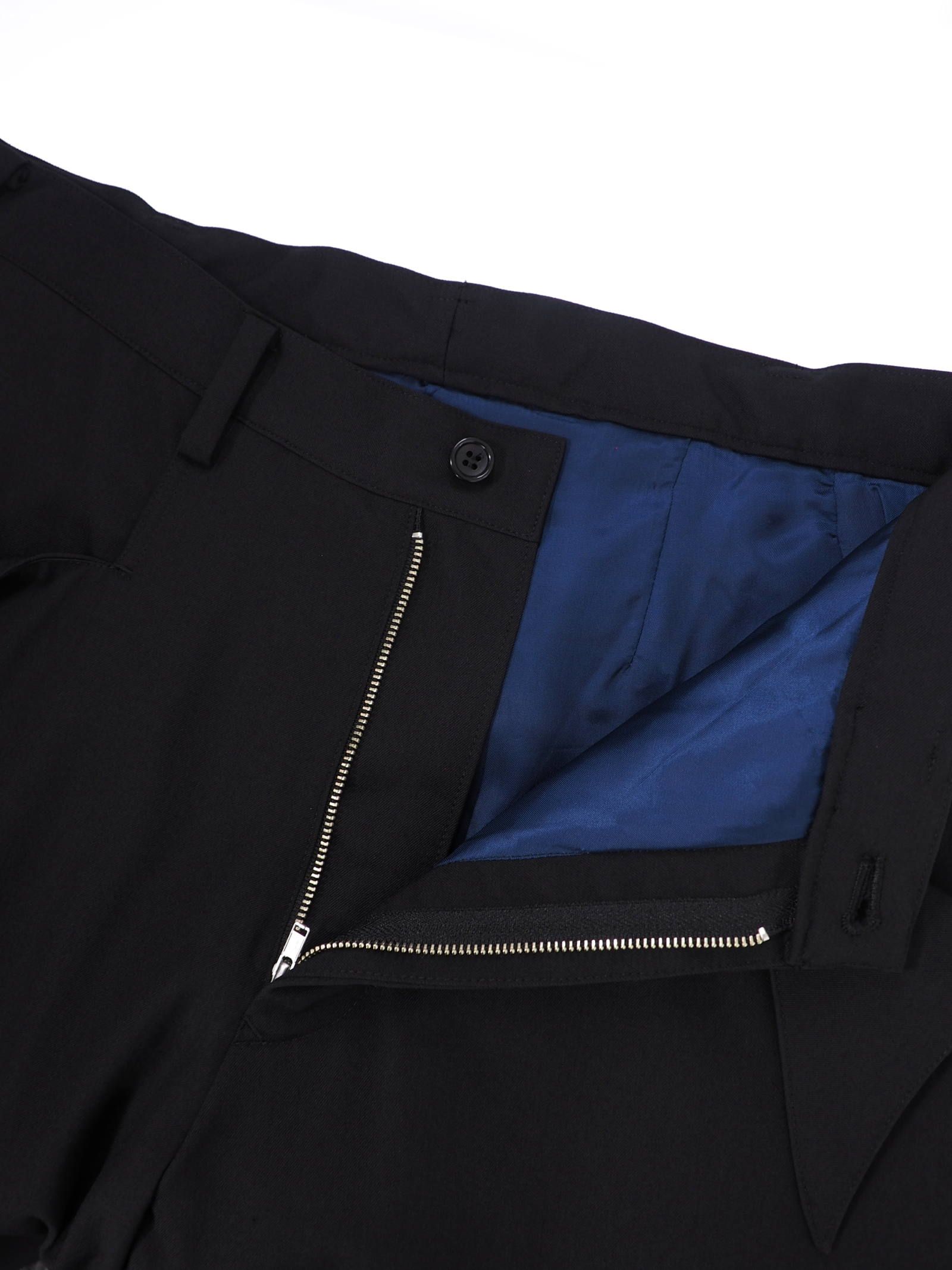ウールギャバジン ブーツカットパンツ スラックス / Gabardine boot cut pants / ブラック × ネイビー