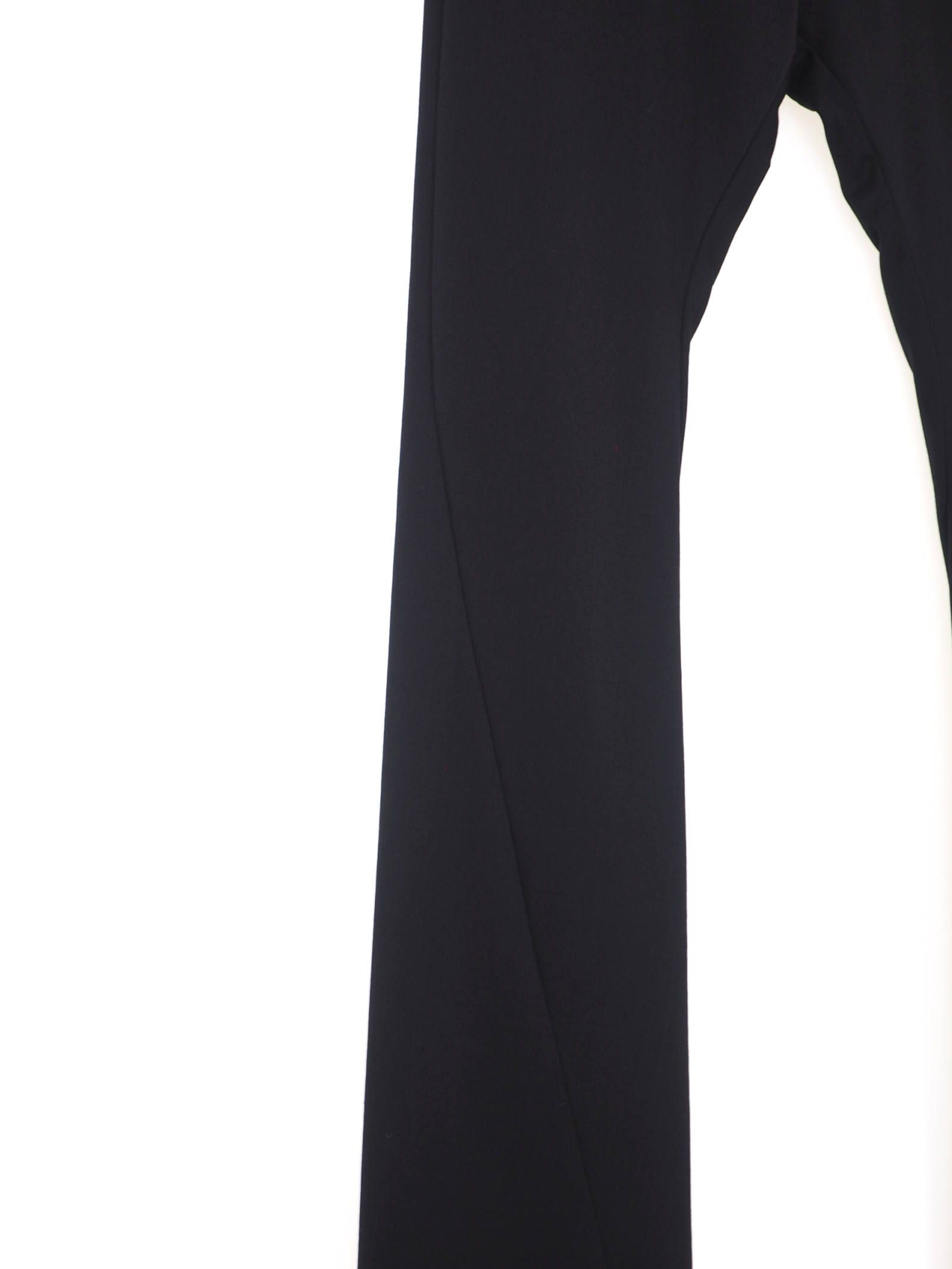ウールギャバジン ブーツカットパンツ スラックス / Gabardine boot cut pants / ブラック × ネイビー