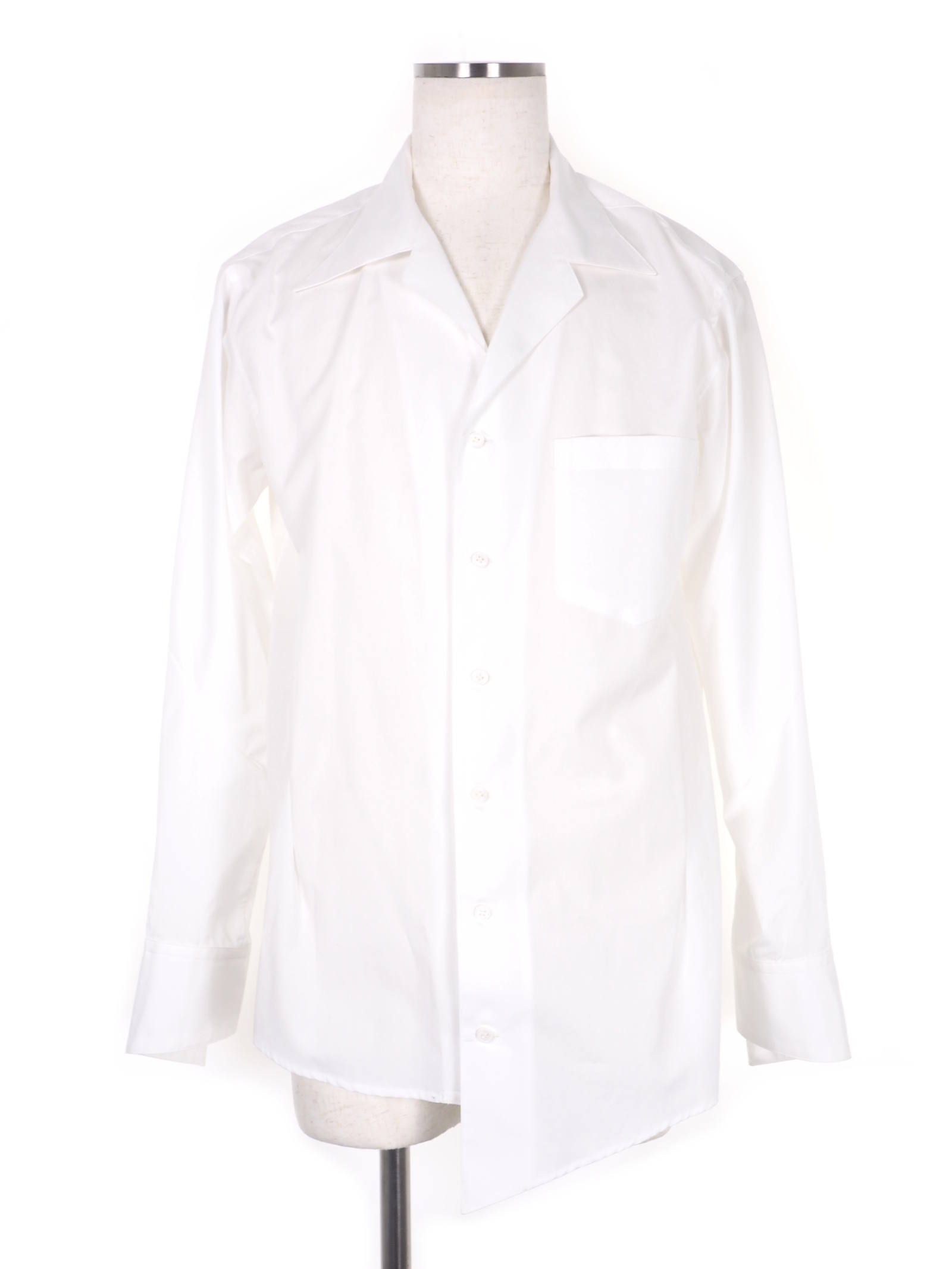 sulvam - オープンカラーシャツ / Broad open collar shirt / ホワイト