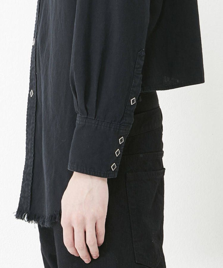 変形フリンジ ウエスタンシャツ WESTERN SHIRT - BLACK