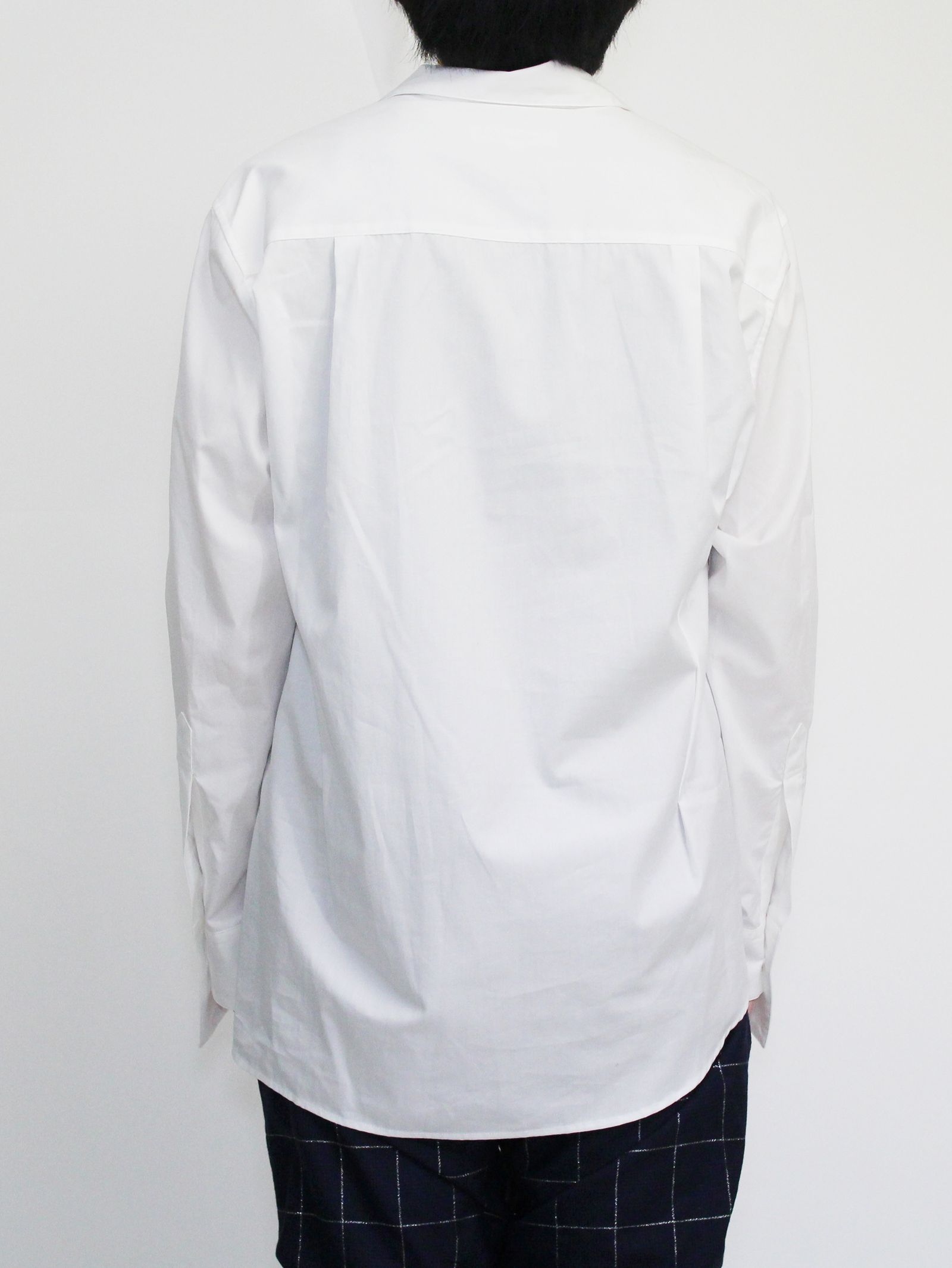 sulvam - オープンカラーシャツ / Broad open collar shirt / ホワイト