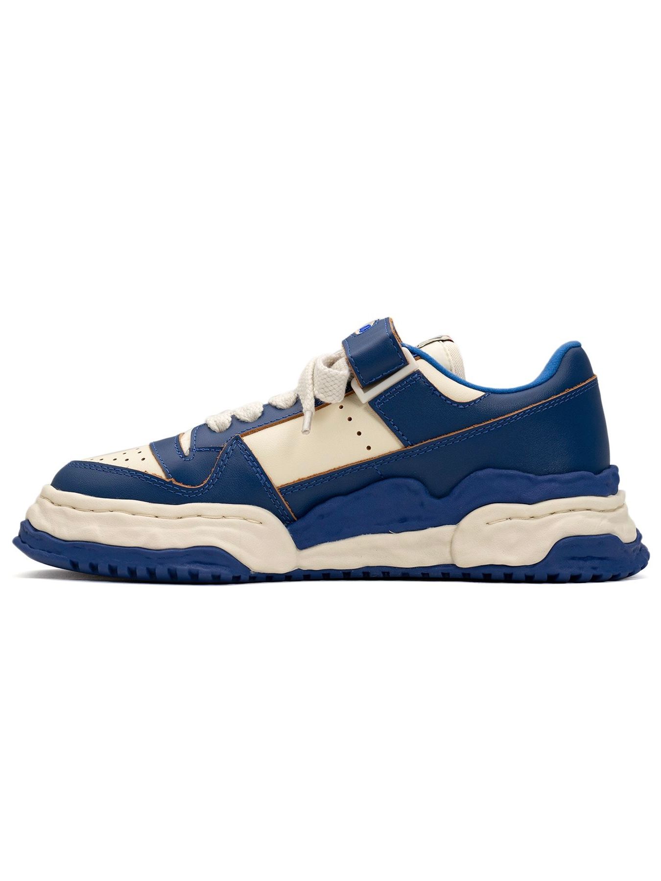 "キース" レザー ローカットスニーカー / KEITH LOW LEATHER SNEAKER / ブルー × ホワイト