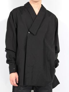 【24AW】キモノ カラー シャツ / KIMONO COLLAR SHIRT / ブラック