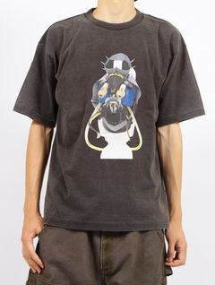 【25AW】佃弘樹 Toby Mixed media グラフィック Tシャツ 半袖 カットソー / Hiroki Tsukuda ART T-SHIRTS / ブラック