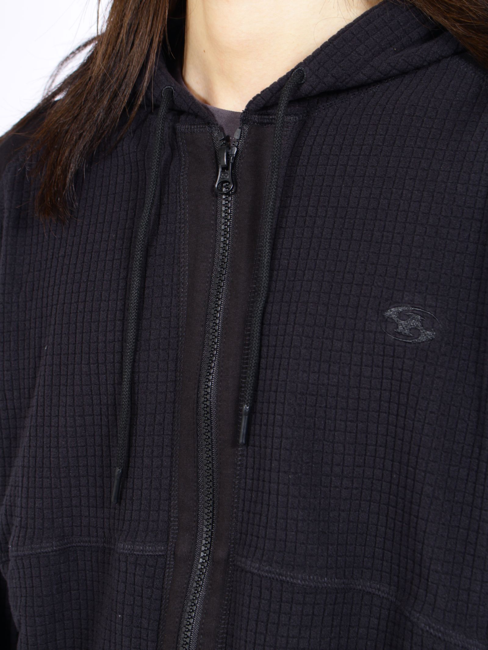 【26AW】グリッド フーディ ジップ アップ / GRID HOODIE ZIP-UP / ブラック