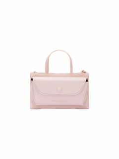 ミニ  フェイクレザー バッグ / FAUX LEATHER RAZOR CLAM BAG / ピンク
