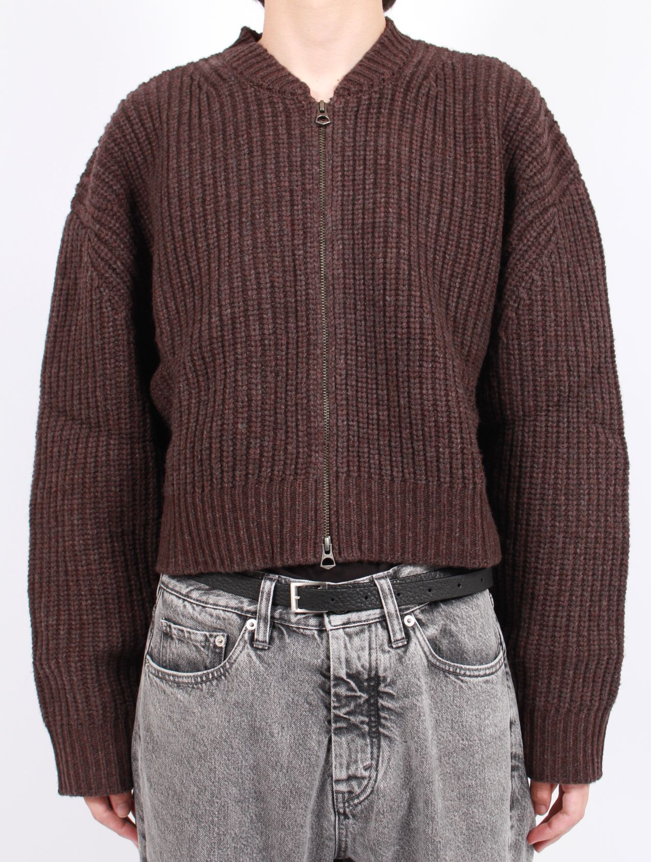 【25AW】ボンバー ニット カーディガン / BOMBER CARDIGAN / RED EARTH(レッドブラウン)