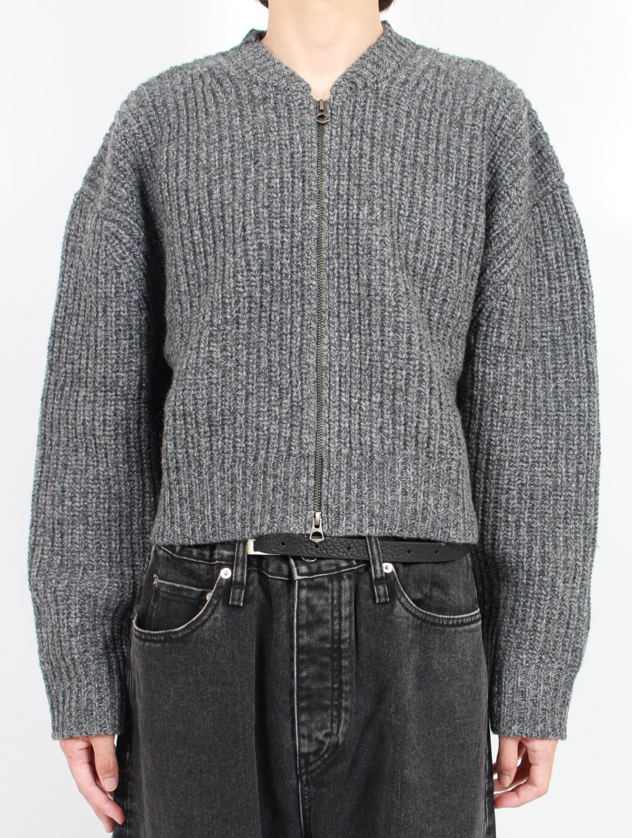 【25AW】ボンバー ニット カーディガン / BOMBER CARDIGAN / GREY(グレー)