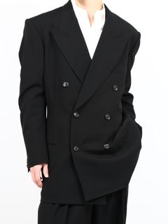 【25SS】6ボタン ダブル シェイプド ジャケット / 6B DOUBLE BREASTED SHAPED JACKET / ブラック