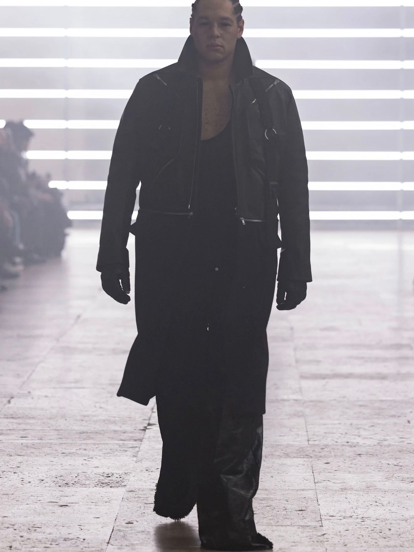 【25AW】ジョリス トラウザー 切替 コーティング  ワイドパンツ / JORIS TROUSER / ブラック