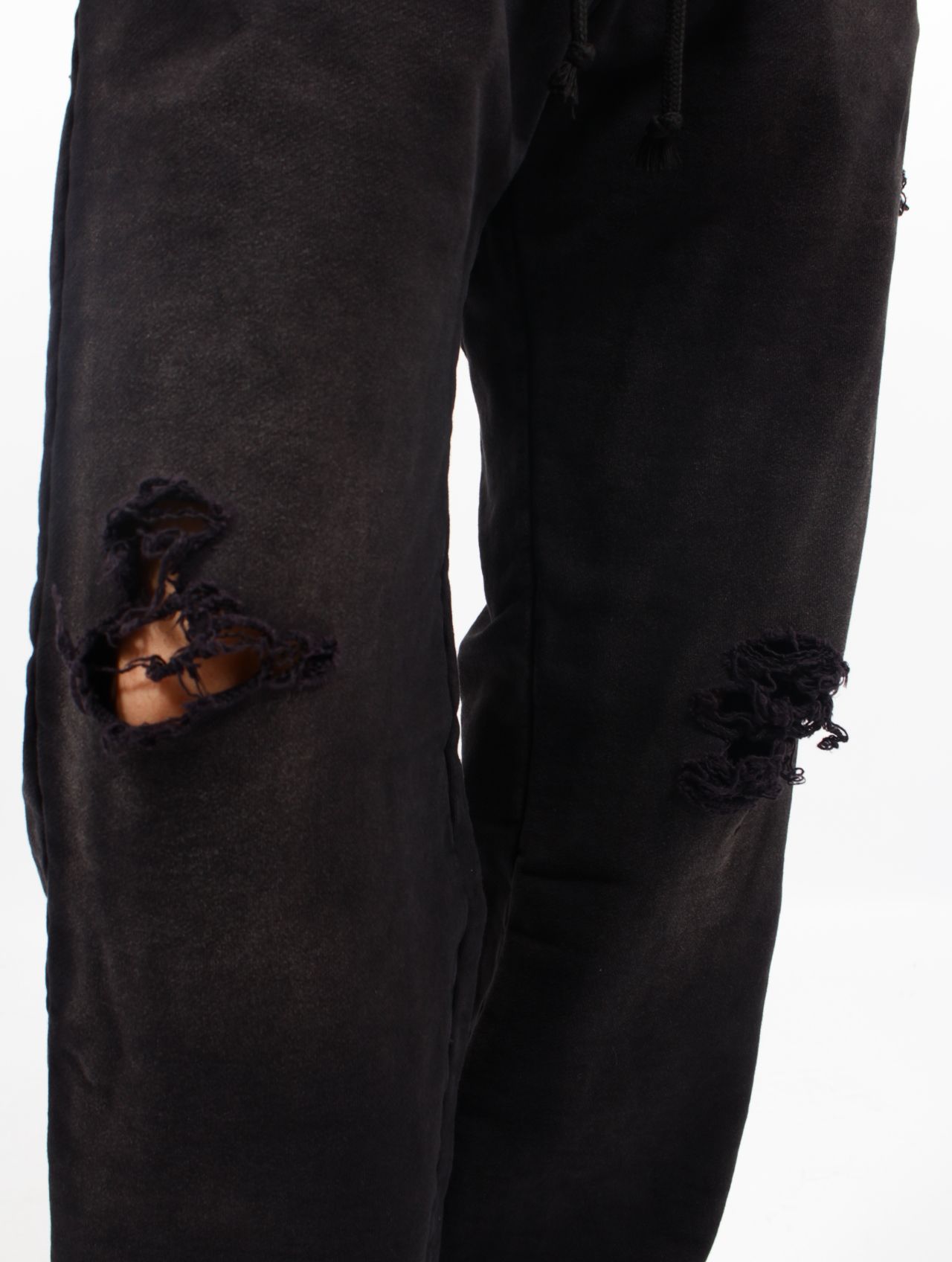 【25SS】ディストレスト スウェットパンツ / DISTRESSED SWEAT PANTS / ブラック