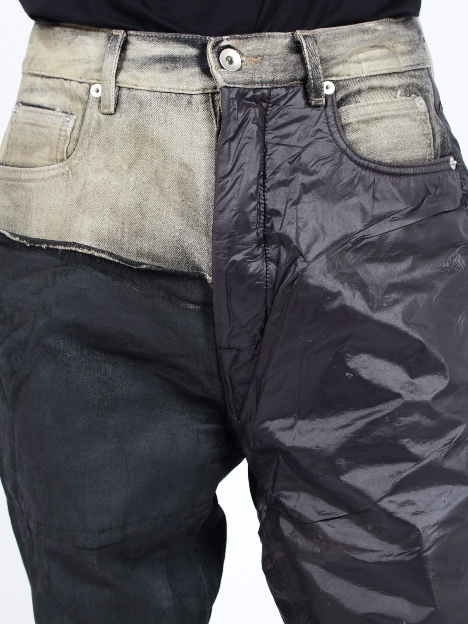 【26SS】ボラン ブーツカット 異素材 コンビネーション フレア デニム / BOLAN BOOTCUT / ダスト×ブラック