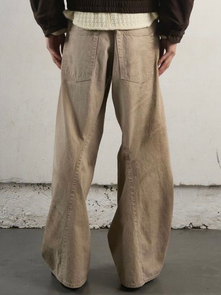 【24AW】3D ツイステッド ワイドレッグ ジーンズ / 3D TWISTED WIDE LEG JEANS / DIRTY FADED TAN(ベージュ)