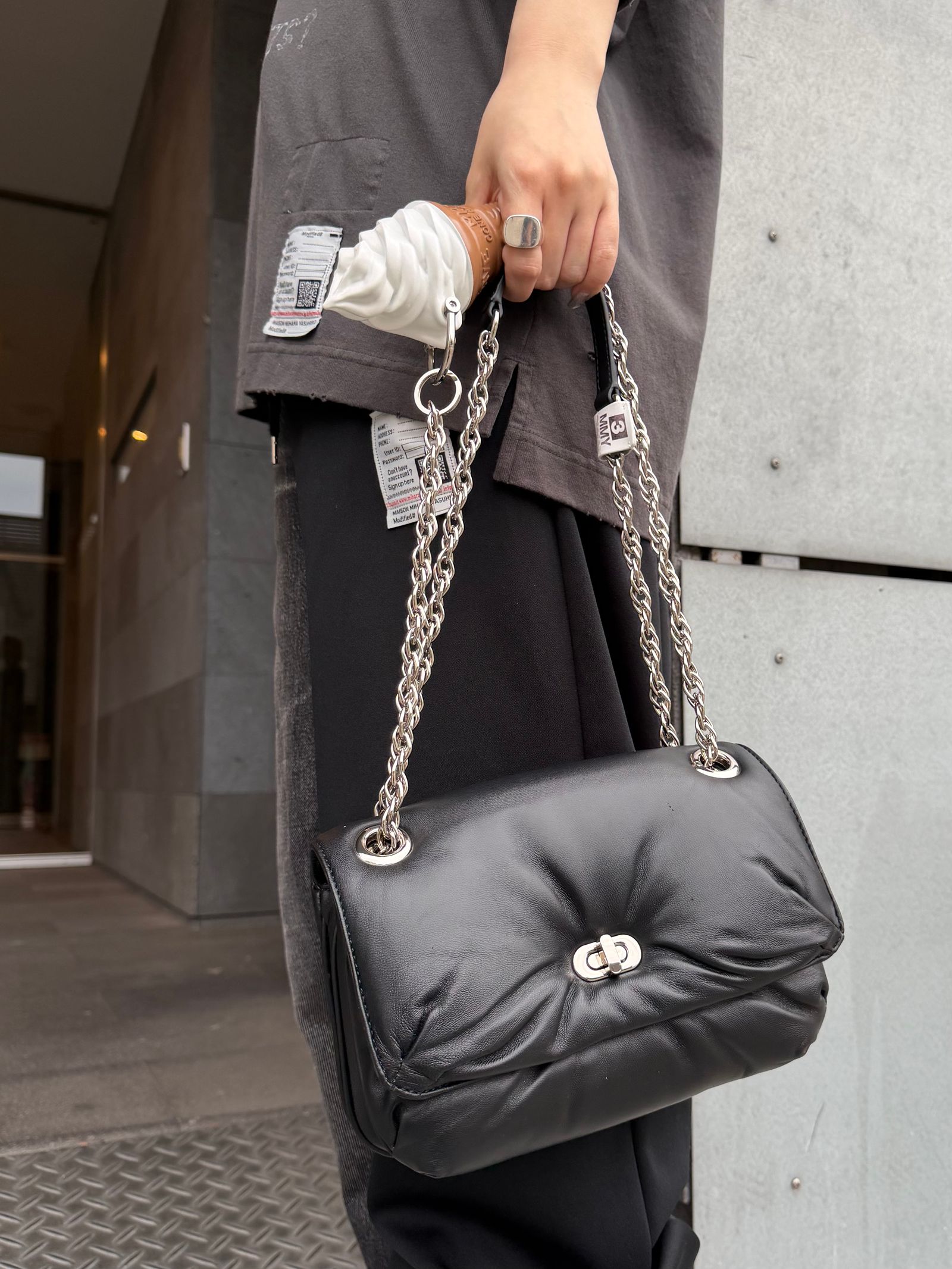 ソフトクリーム サーブ ショルダー バッグ / SOFTSERVE SHOULDER BAG / ブラック