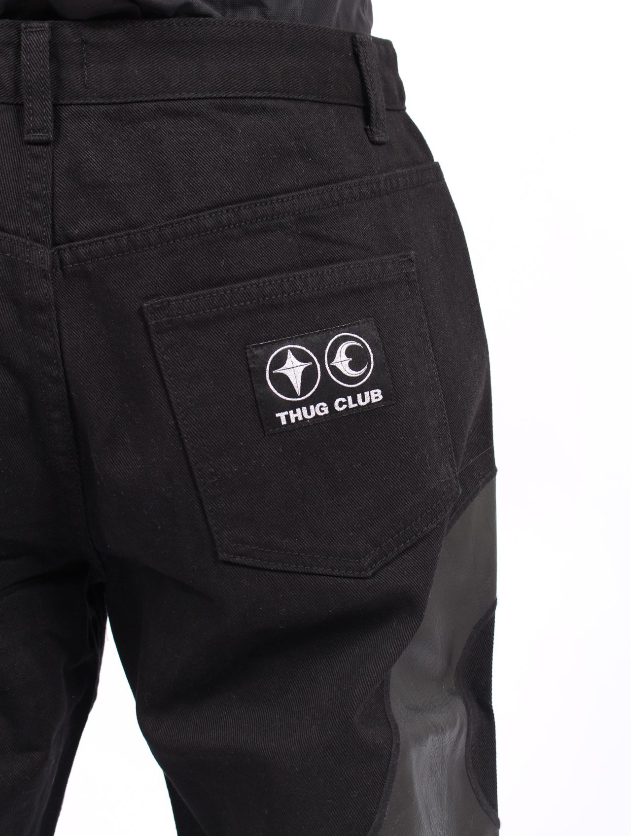 【25AW】TC レザー ウォッシング デニム パンツ / TC WASHING DENIM PANTS / オールブラック
