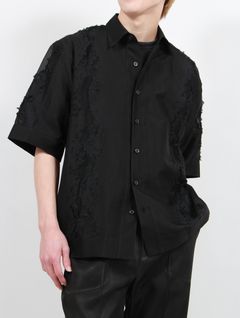 【25SS】ジャガード ショート スリーブ 半袖 シャツ / SHORT SLEEVE SHIRTS / ブラック