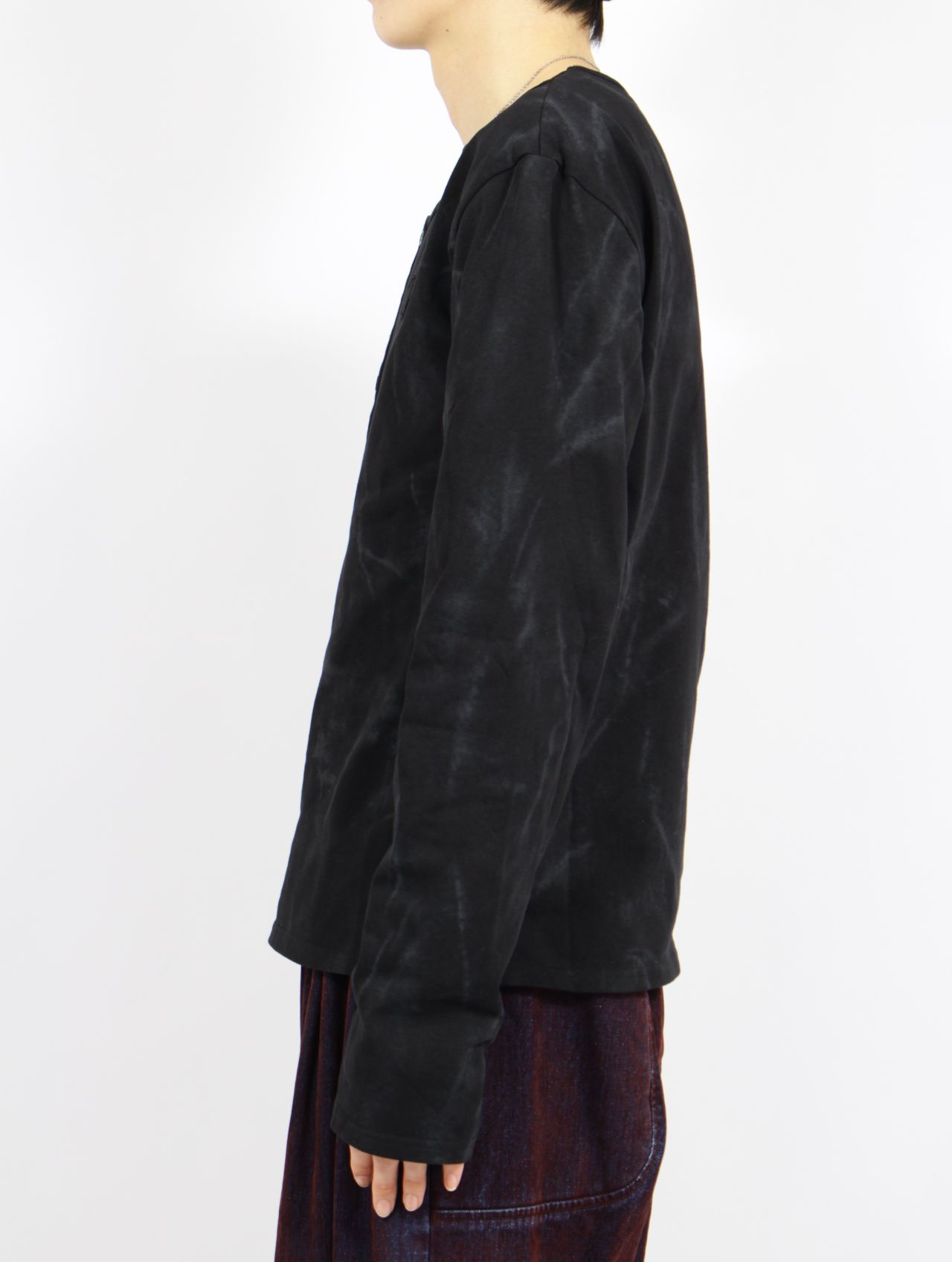 【26SS】 レイヤード ヘンリー ロング スリーブ カットソー / LAYERED HENLY LONG SLEEVES / ブラック