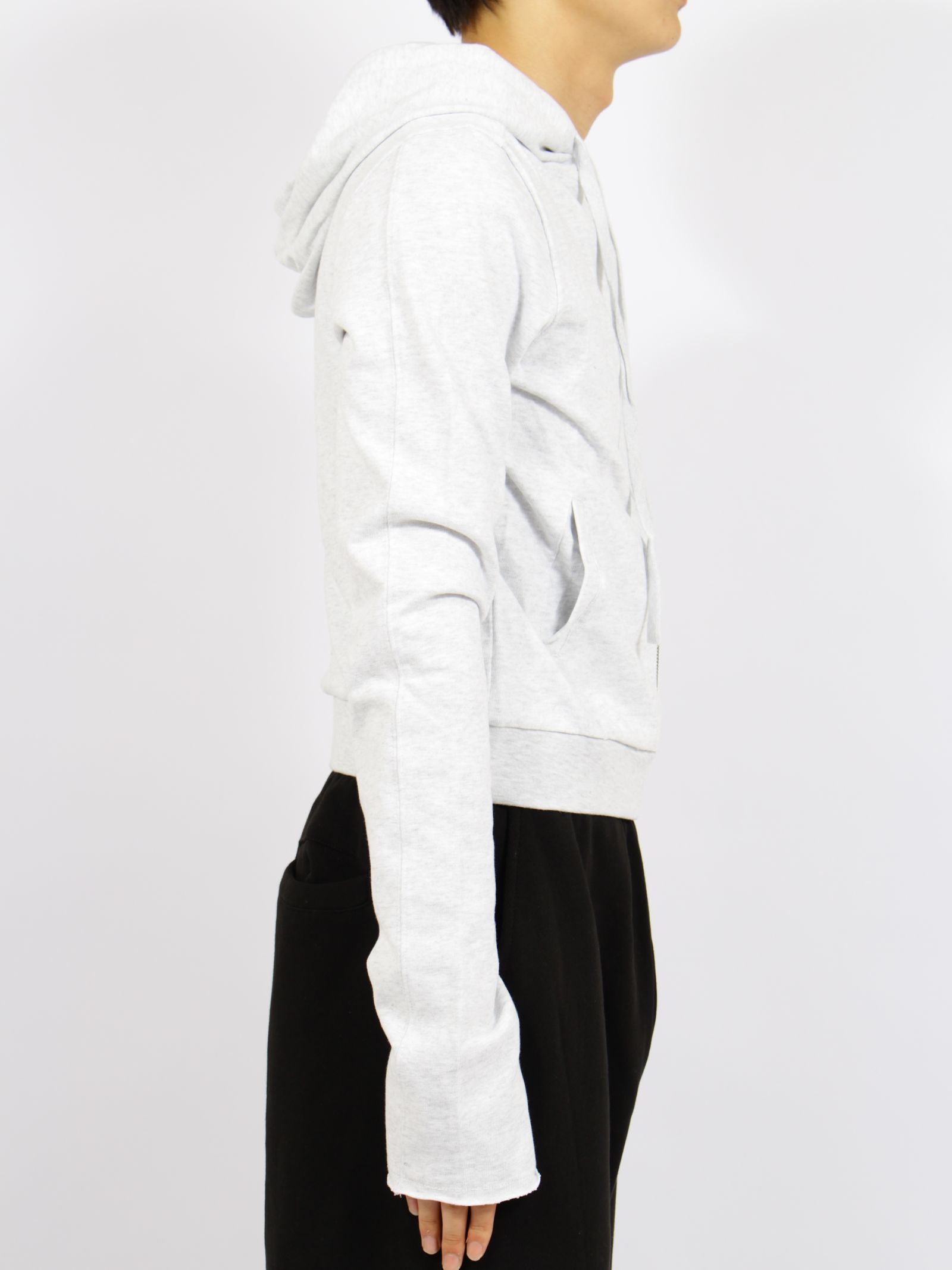 ライトウェイト クロップド ジップアップ フーディー パーカー / LIGHTWEIGHT CROPPED  ZIP UP / HEATHER GREY(グレー)