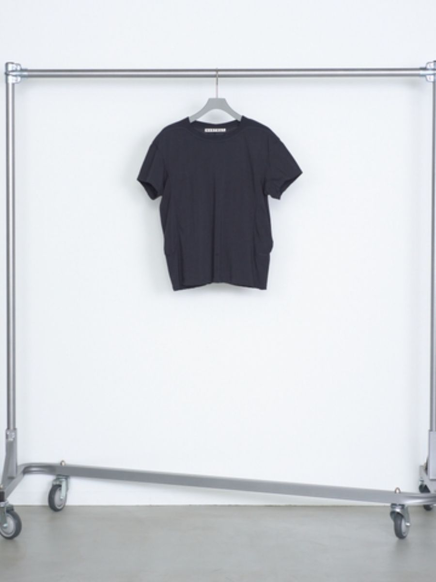 パネルド ハーフ スリーブ Tシャツ 半袖 カットソー / PANNELD HALF SLEEVE T-SHIRT /  INK BLACK (ブラック)