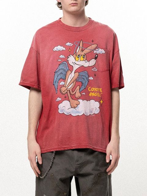 【26SS】”コヨーテ エンジェル”  ポケット Tシャツ / "COYOTE ANGEL" POCKET TEE / レッド